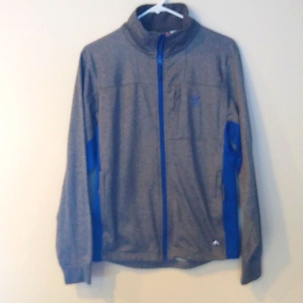 Outfitter Trading Co. Men's  Performance Fleece Full Zip Jacket Gray/Blue Sz S